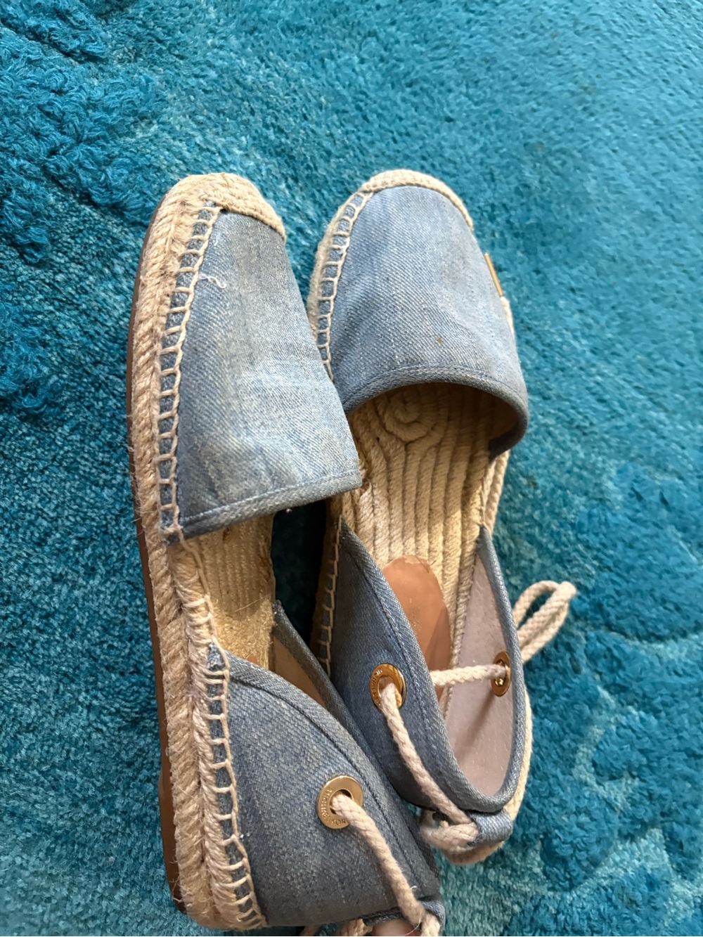 Michael Kors Margie Denim Ankle-Wrap Espadrilles - Picture 6 of 7